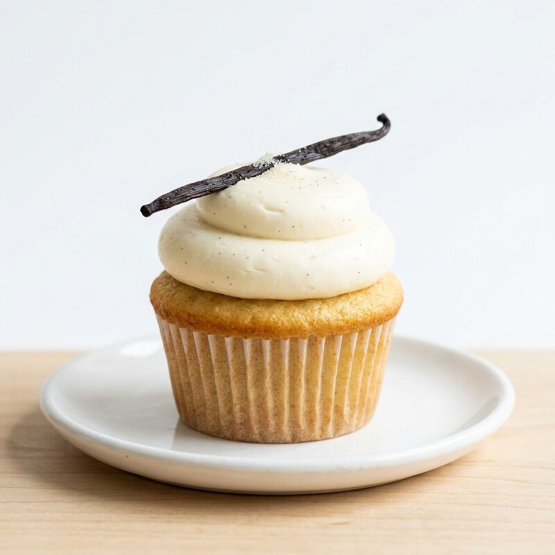 Vanille des îles, cupcake avec gluten